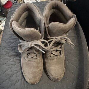 Ugg Kriston Brown Waterproof Mole Leather Wedge Bootie Size 8